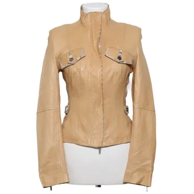 Leather jacket (Beige) from Karen Millen Acetate, Leather