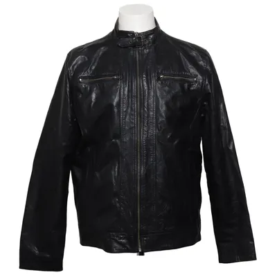 Veste en cuir (Noir) de Jack & Jones Denim Cuir, Polyester