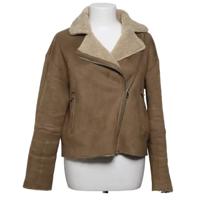 Veste en peau de mouton retournée (Beige, Marron) de Zara Basic Outerwear Acrylique, Polyester