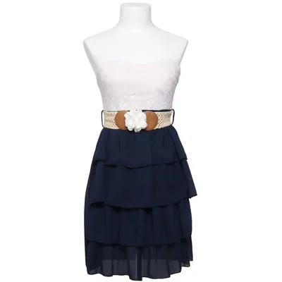 Robe de cocktail (Bleu, Blanc) de Blind Date Casual Polyester