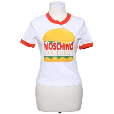 T-shirt (Vit, Röd) från Moschino Couture! Ekologisk bomull