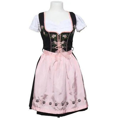 Dirndl (Noir, Rose) de Fuchs Trachtenmoden Polyester