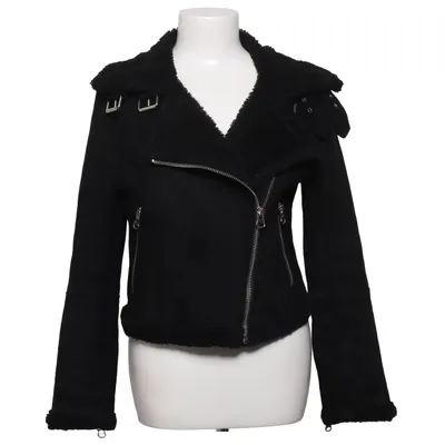 Shearling jacket (Black) from Zara Basic Outerwear Polyester