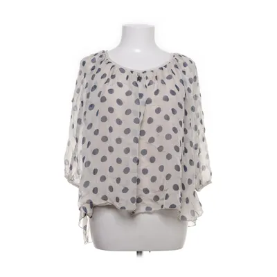 Blouse (White, Blue) from Selected Touch Elastane, Silk, Viscose