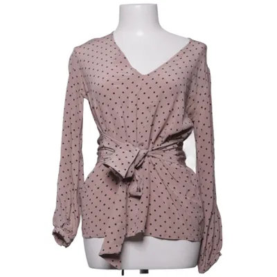 Wrap blouse (Beige, Black) from Greta Silk