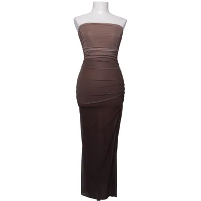 Aftonklänning (Brun) från Shein Elastan, Polyester