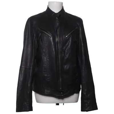 Leren jack (Zwart) van Provider Leer, Polyester