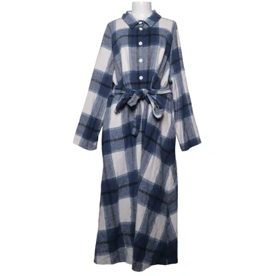 Coat (Blue, White) from Shein Curve Polyester