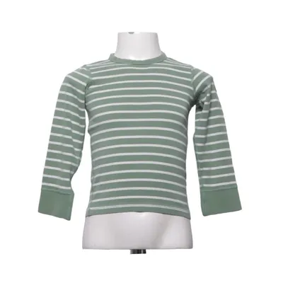 Långärmad t-shirt (Grön, Vit) från Polarn O. Pyret Ekologisk bomull