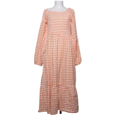 Jurk (Oranje, Wit) van Monki Katoen, Elastaan, Polyester