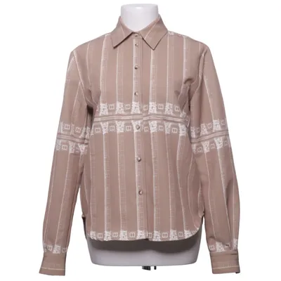 Shirt (Beige, White) from Tiger of Sweden Elastane, Polyester