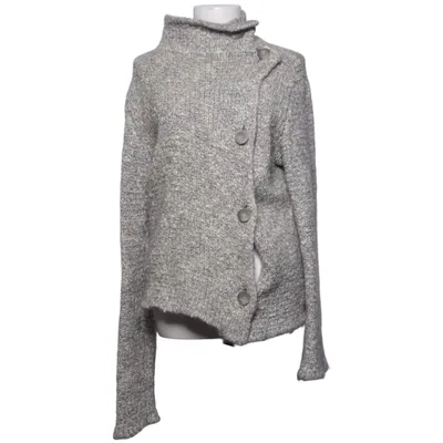 Strickjacke (Grau, Weiß) von MaxMara Kaschmir, Mohair, Polyamid, Wolle