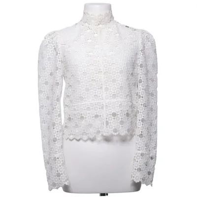 Blouse (Blanc) de Sandro Coton, Polyester, Viscose
