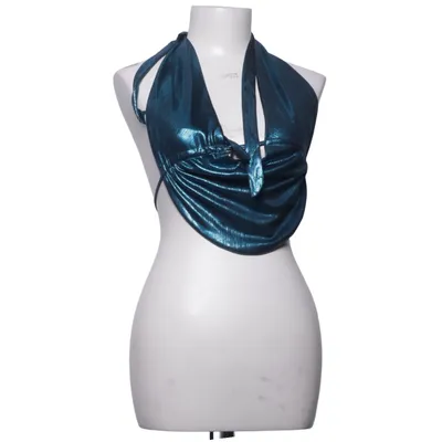 Halter neck top (Blue) from Shein Polyester
