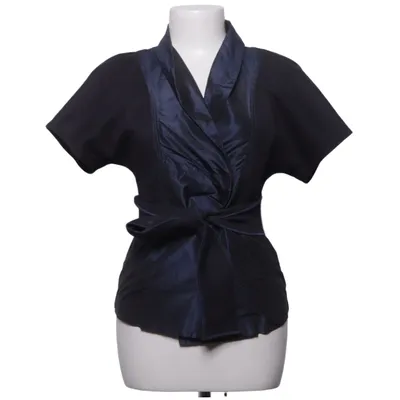 Wrap top (Black, Blue) from Uli Schneider Silk