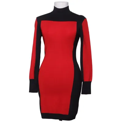 Jurk met col (Zwart, Rood) van Balmain x H&M Elastaan, Polyamide, Viscose