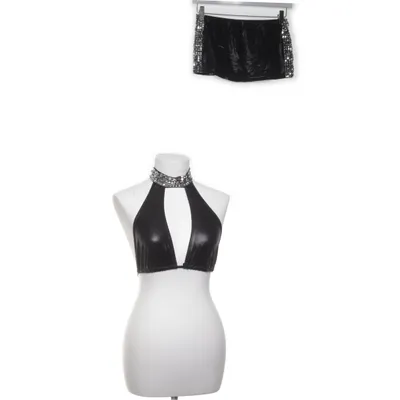 Set (2PC. Wet Look Halter Top and Mini Skirt) van Leg Avenue Elastaan, Polyester