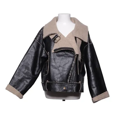 Shearlingjacka (Svart, Beige)