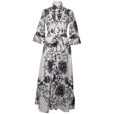 Maxikleid (Weiß, Schwarz) von Zara Baumwolle