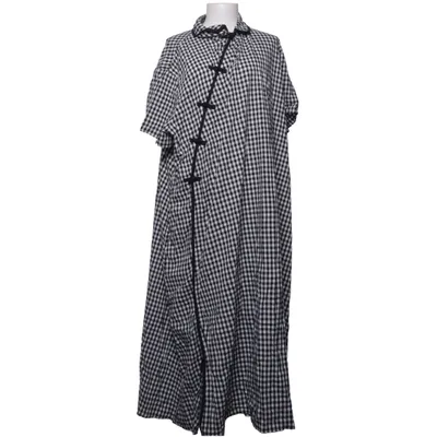 Shirt dress (Black, White) from Buykud Cotton