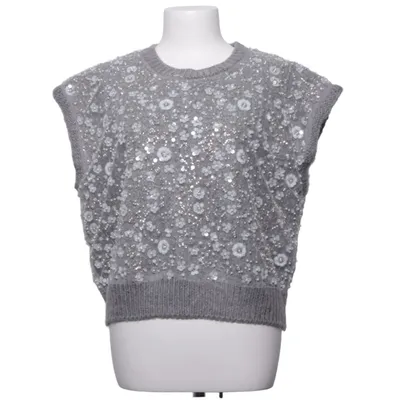 Slipover (Gray, Silver) from Zara Alpaca wool, Polyester