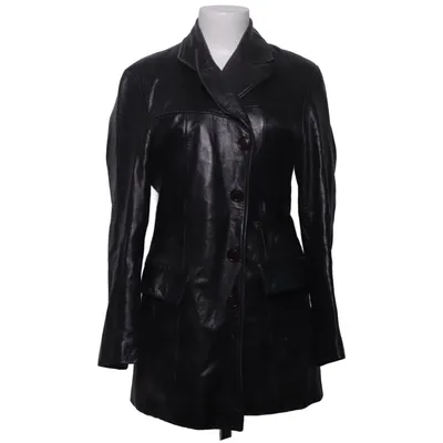 Veste longue en cuir (Noir) de Rocco Barocco Cuir, Polyester