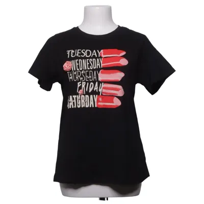 T-shirt (Zwart) van Just One Katoen, Elastaan