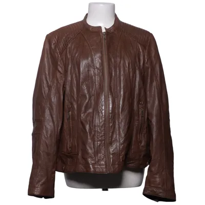 Läderjacka (Brun) från Created by Chic Skinn, Polyester