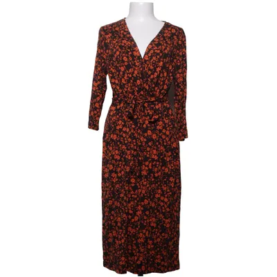 Wrap dress (Black, Orange) from Indiska Elastane, Viscose