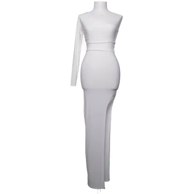 Maxi jurk (Wit) van Femme Luxe Elastaan, Polyester