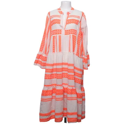 Kjole (Orange, Hvid) fra F. Fashion