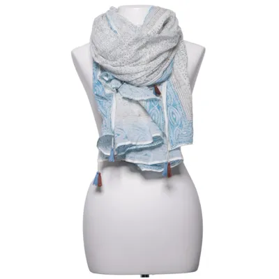Châle (Blanc, Bleu, Gris) de Abbacino Coton
