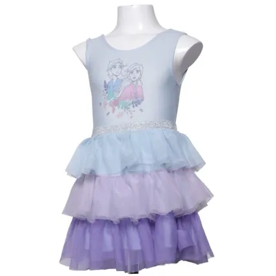 Kjole (Blå, Lilla, Flerfarvet) fra Disney Elastan, Polyester
