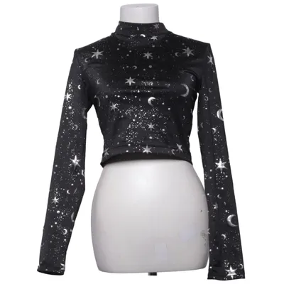 Crop Top (Schwarz, Silber) von Current Mood Elasthan, Polyester