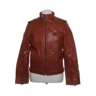 Läderjacka (Brun) från Bruuns Bazaar Bomull, Skinn, Polyamid, Polyester