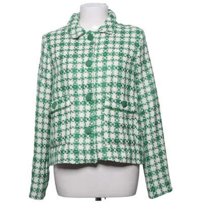 Veste (Vert, Blanc) de Alba Moda Acrylique, Coton, Polyester, Viscose