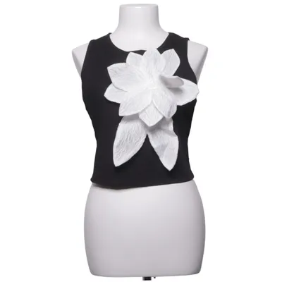 Top (Black, White) from Shein Elastane, Polyester