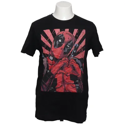 T-shirt (Sort, Rød) fra Marvel Bomuld