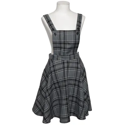 Dungaree dress (Gray, Black) from Hell Bunny Polyester