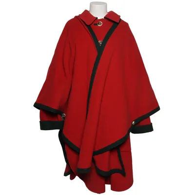 Cape (Red, Green) from Tofana Wool