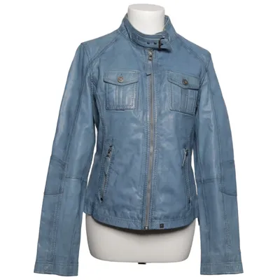 Læderjakke (Blå) fra Oakwood Bomuld, Læder, Polyester