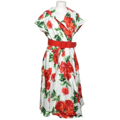Kjole (Hvid, Rød, Grøn) fra Pinup Couture Bomuld, Elastan