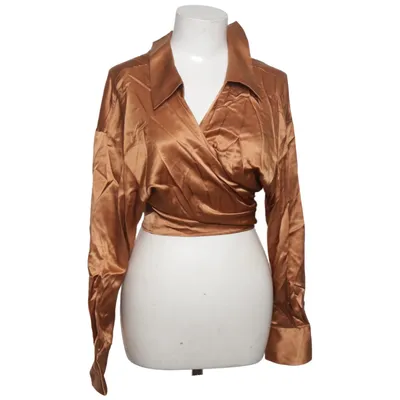 Slå-om bluse (Brun) fra Lilysilk Silke