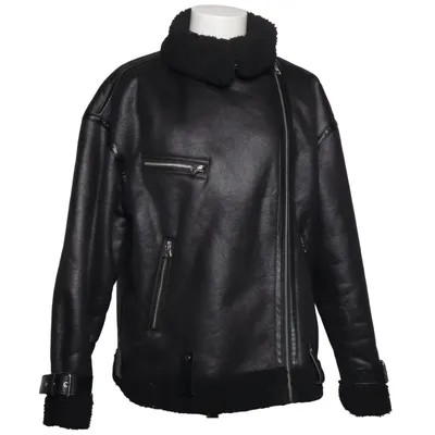 Shearling jas (Zwart) van Zara Polyurethaan