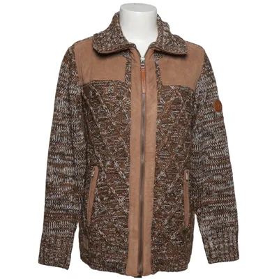 Strickjacke (Braun, Weiß, Schwarz) von Collection L. Acryl, Baumwolle
