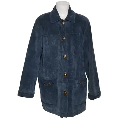 Læderjakke (Blå) fra Yuppie Læder, Polyester