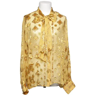 Blouse (Geel, Meerkleurig) van Second Female Zijde, Viscose