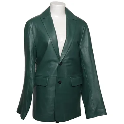 Leather blazer (Green) from ASOS Design Leather, Polyester