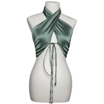 Halterneck top (Grøn) fra About You Elastan, Polyester