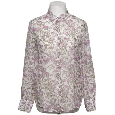 Shirt (White, Purple, Green) from Massimo Dutti Cotton, Silk